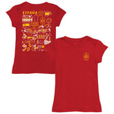 Spain National Team Vive La Fete Girls Toddler Impressions Artwork Fitted T-Shirt for sale - Red
