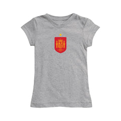 Spain National Team Vive La Fete Girls Youth Color Badge Fitted T-Shirt for sale - Gray