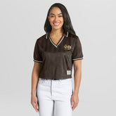 San Diego Padres WEAR by Erin Andrews Women's Cropped Polo Brown