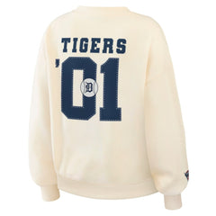 Detroit Tigers WEAR by Erin Andrews Women's Heavyweight Crew Neck Sweatshirt Cream