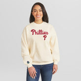 Philadelphia Phillies WEAR by Erin Andrews Women's Heavyweight Crew Neck Sweatshirt Cream