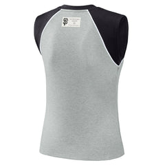 San Francisco Giants WEAR by Erin Andrews Women's Cropped Raglan Tank Top Heather Gray