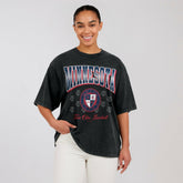 Minnesota Twins WEAR by Erin Andrews Women's Oversized Boyfriend T-Shirt Black