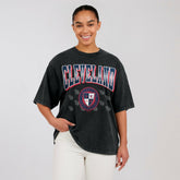 Cleveland Guardians WEAR by Erin Andrews Women's Oversized Boyfriend T-Shirt Black