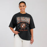 San Francisco Giants WEAR by Erin Andrews Women's Oversized Boyfriend T-Shirt Black