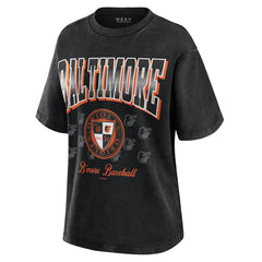 Baltimore Orioles WEAR by Erin Andrews Women's Oversized Boyfriend T-Shirt Black