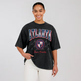 Atlanta Braves WEAR by Erin Andrews Women's Oversized Boyfriend T-Shirt Black
