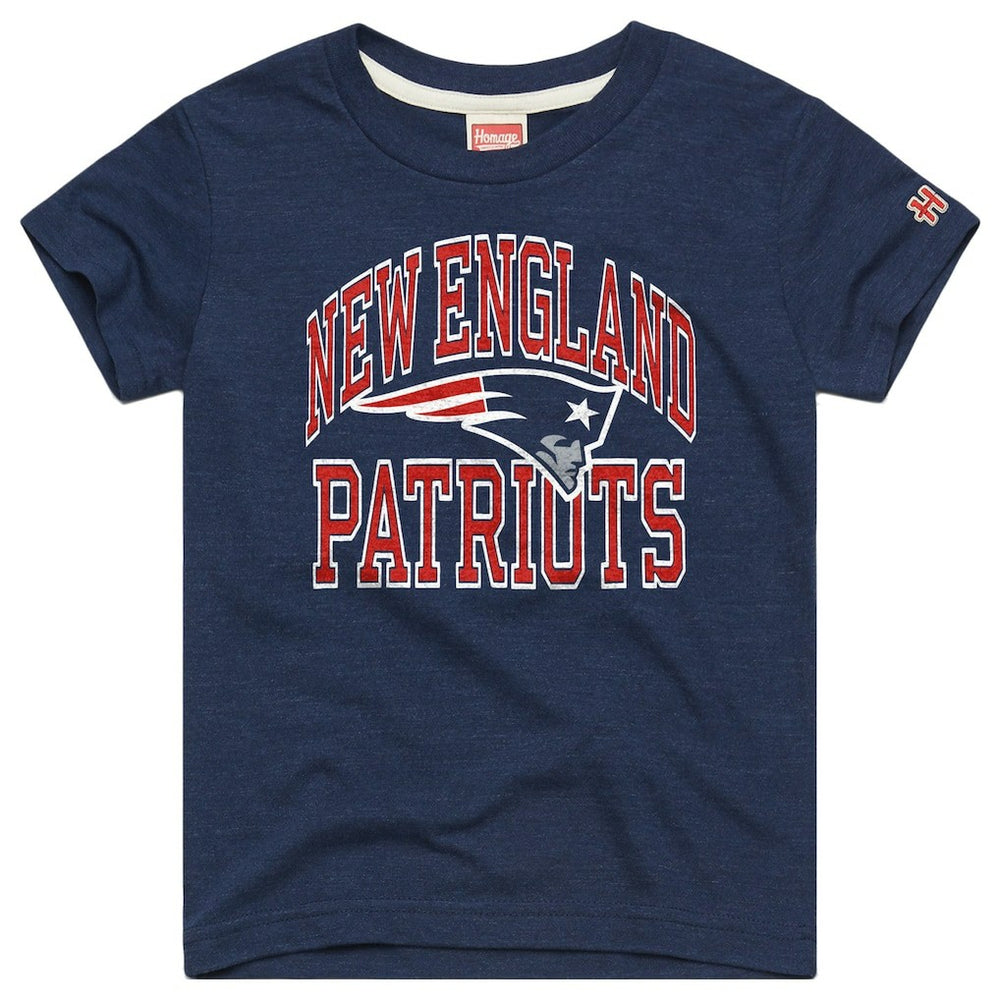 New England Patriots Homage Youth Arch Tri-Blend T-Shirt - Navy outlet