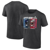 New England Patriots vs. Seattle Seahawks Super Bowl LX Big & Tall Final Battle Dueling T-Shirt - Heather Charcoal on sale