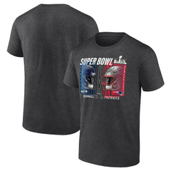 New England Patriots vs. Seattle Seahawks Super Bowl LX Big & Tall Final Battle Dueling T-Shirt - Heather Charcoal on sale