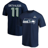 Jaxon Smith-Njigba Seattle Seahawks Super Bowl LX Patch Big & Tall Name & Number T-Shirt - College Navy discount