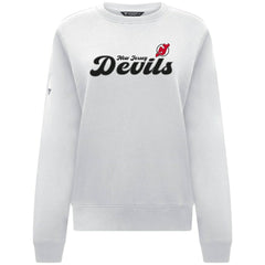 New Jersey Devils Levelwear Women's Yvette Big Script Tri-Blend Sweatshirt - White Sweatshirts