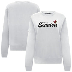 Ottawa Senators Levelwear Women's Yvette Big Script Tri-Blend Sweatshirt - White Sweatshirts