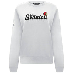 Ottawa Senators Levelwear Women's Yvette Big Script Tri-Blend Sweatshirt - White Sweatshirts