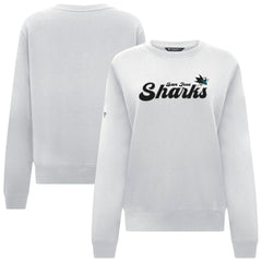 San Jose Sharks Levelwear Women's Yvette Big Script Tri-Blend Sweatshirt - White Sweatshirts