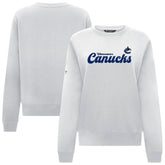 Vancouver Canucks Levelwear Women's Yvette Big Script Tri-Blend Sweatshirt - White Sweatshirts