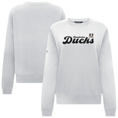 Anaheim Ducks Levelwear Women's Yvette Big Script Tri-Blend Sweatshirt - White Sweatshirts