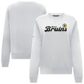 Boston Bruins Levelwear Women's Yvette Big Script Tri-Blend Sweatshirt - White Sweatshirts