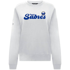 Buffalo Sabres Levelwear Women's Yvette Big Script Tri-Blend Sweatshirt - White Sweatshirts