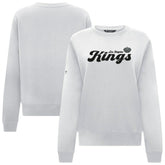 Los Angeles Kings Levelwear Women's Yvette Big Script Tri-Blend Sweatshirt - White Sweatshirts
