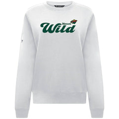 Minnesota Wild Levelwear Women's Yvette Big Script Tri-Blend Sweatshirt - White Sweatshirts
