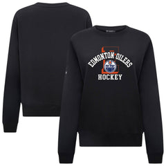 Edmonton Oilers Levelwear Women's Yvette Limelight Big Letter Sweatshirt - Black Sweatshirts