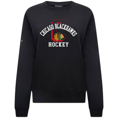 Chicago Blackhawks Levelwear Women's Yvette Limelight Big Letter Sweatshirt - Black Sweatshirts