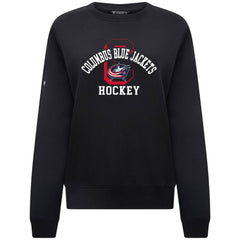Columbus Blue Jackets Levelwear Women's Yvette Limelight Big Letter Sweatshirt - Black Sweatshirts