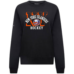 New York Islanders Levelwear Women's Yvette Limelight Big Letter Sweatshirt - Black Sweatshirts