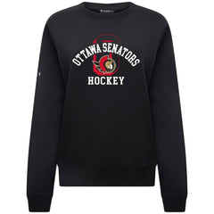 Ottawa Senators Levelwear Women's Yvette Limelight Big Letter Sweatshirt - Black Sweatshirts