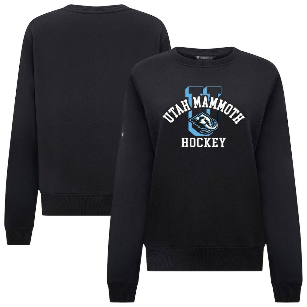 Utah Mammoth Levelwear Women's Yvette Limelight Big Letter Sweatshirt - Black Sweatshirts