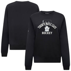 Toronto Maple Leafs Levelwear Women's Yvette Limelight Big Letter Sweatshirt - Black Sweatshirts