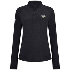 Nashville Predators Levelwear Women's Spike Raglan Quarter-Zip Top - Black Tops