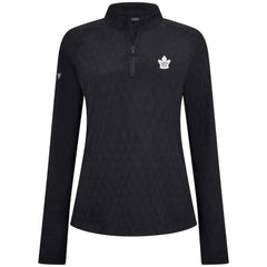 Toronto Maple Leafs Levelwear Women's Spike Raglan Quarter-Zip Top - Black Tops