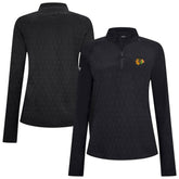 Chicago Blackhawks Levelwear Women's Spike Raglan Quarter-Zip Top - Black Tops