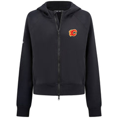 Calgary Flames Levelwear Women's Judd Raglan Full-Zip Hoodie - Black Hoodies