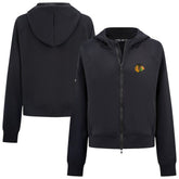 Chicago Blackhawks Levelwear Women's Judd Raglan Full-Zip Hoodie - Black Hoodies