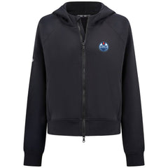 Edmonton Oilers Levelwear Women's Judd Raglan Full-Zip Hoodie - Black Hoodies