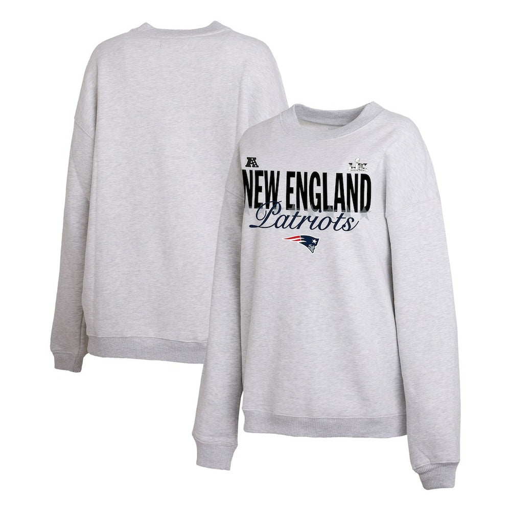 New England Patriots WEAR by Erin Andrews Women's Super Bowl LX Fleece Sweatshirt - Gray on sale