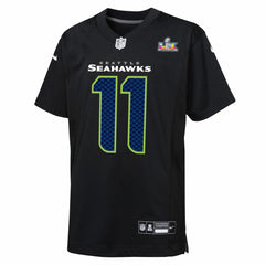 Jaxon Smith-Njigba Seattle Seahawks Youth Super Bowl LX Patch Carbon Fashion Game Jersey - Black online