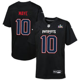Drake Maye New England Patriots Youth Super Bowl LX Patch Carbon Fashion Game Jersey - Black on sale