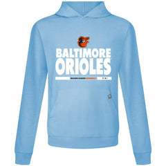Baltimore Orioles Levelwear Relay Center Stage Long Sleeve Hooded T-Shirt Light Blue