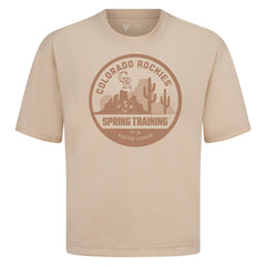 Colorado Rockies Levelwear Spring Training Badge Luxe Signature Knit T-Shirt Khaki