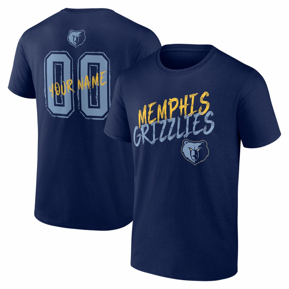 Memphis Grizzlies Big & Tall Hustle Personalized Name & Number T-Shirt - Navy on sale