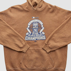 New York Yankees Majestic 2009 Hooded Pullover Sweatshirt Tan Vintage