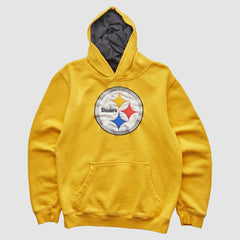 Pittsburgh Steelers NFL 2000s Hooded Pullover Sweatshirt - Yellow Vintage on sale