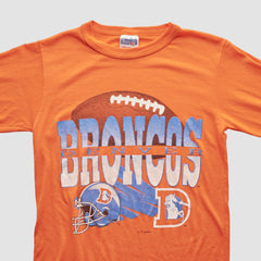 Denver Broncos NFL 90s Long Sleeve T-shirt - Orange Vintage discount