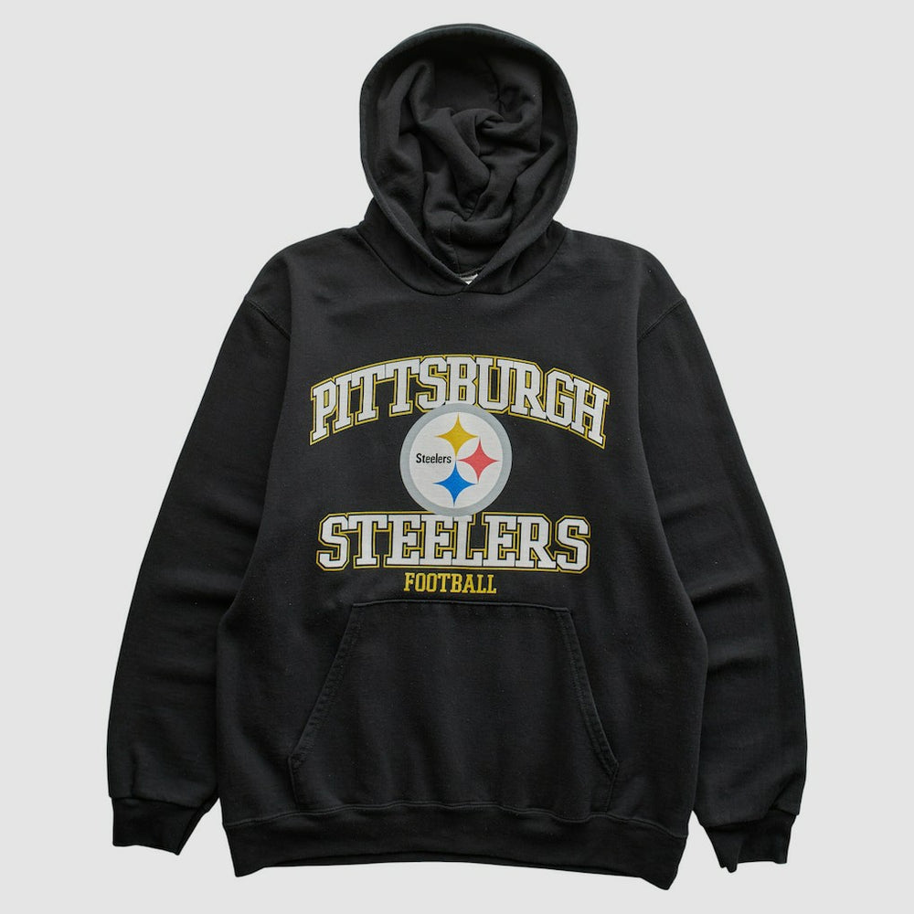 Pittsburgh Steelers NFL 2000s Hooded Pullover Sweatshirt - Black Vintage cheap