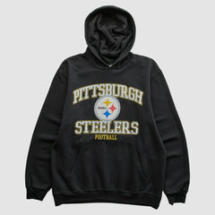 Pittsburgh Steelers NFL 2000s Hooded Pullover Sweatshirt - Black Vintage cheap