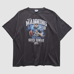 Payton Manning Super Bowl XLI Reebok 2000s T-shirt - Black Vintage sale
